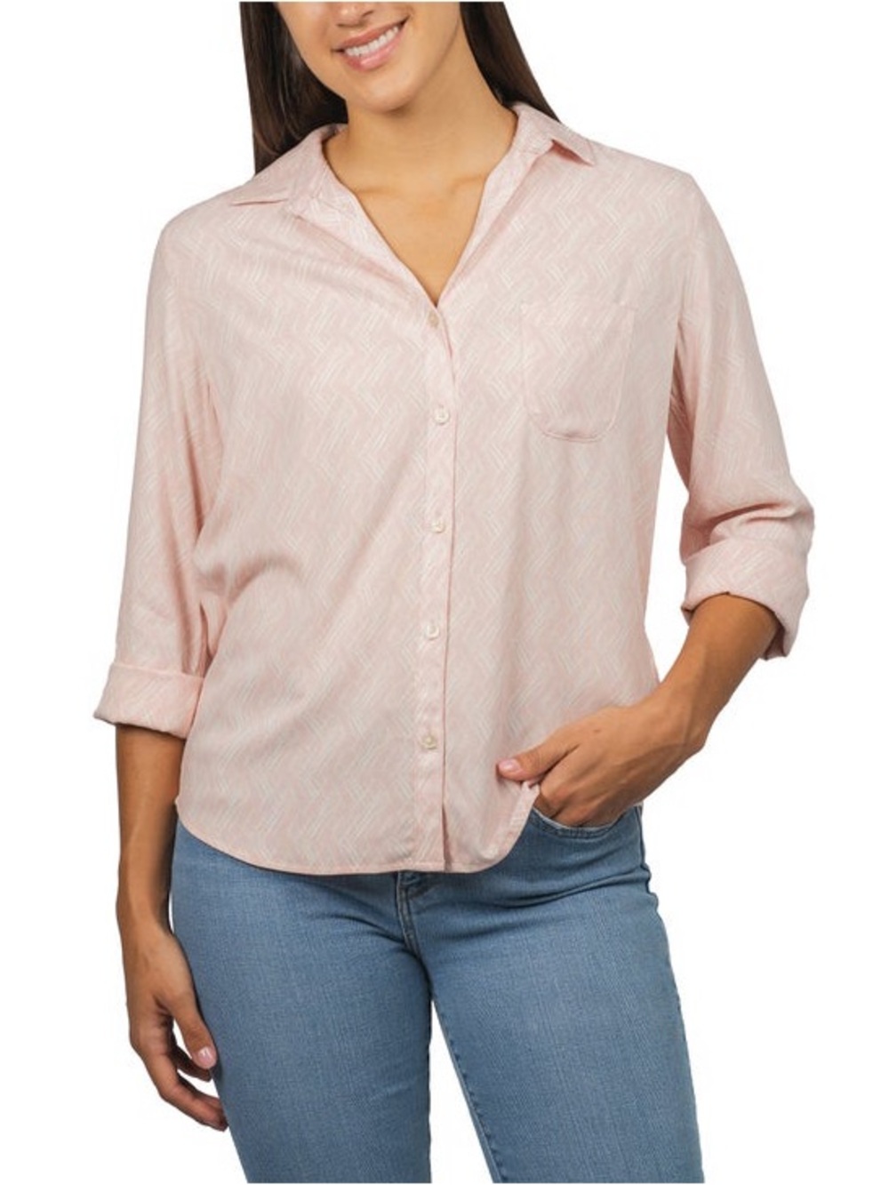 Jachs Girlfriend Women's 3/4 Sleeve Button Up Shirt